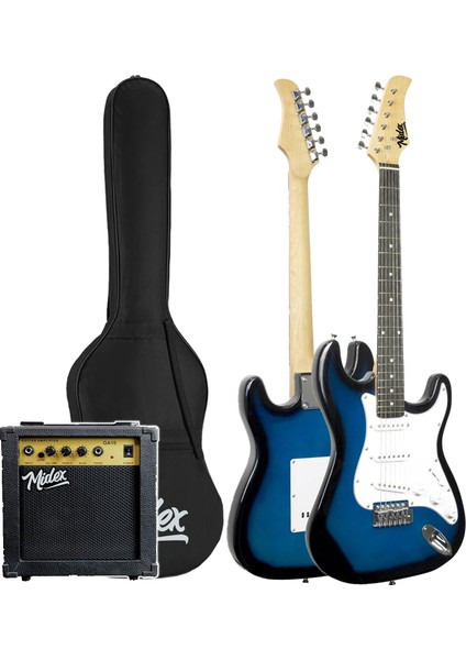 AGE-80BL Amfili Full Elektro Gitar Seti 4/4 Yetişkin 39 İnç Blue fiyatları