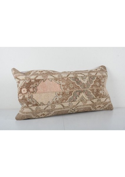 Kahverengi Renkli Geometrik El Dokuma Kilim Kırlent Kılıf 45 x 90 cm fiyatları