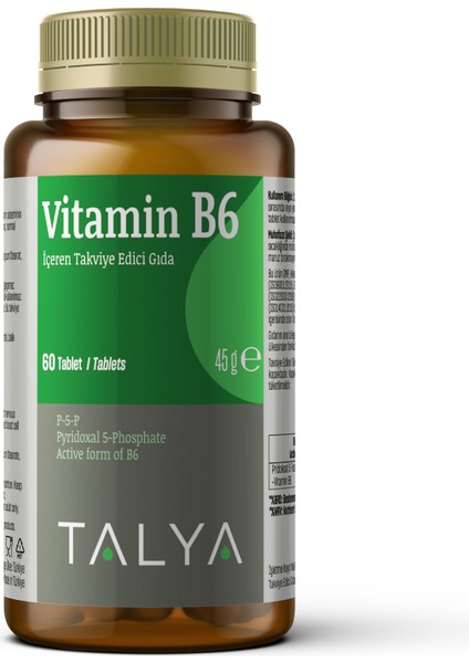 Vitamin B6 Takviye Edici Gıda 60 Tablet
