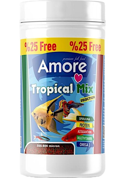 Lepistes-Melek-Plati-Moli Balığı granül Yemi 20X125 ml Tropikal Mix Selection