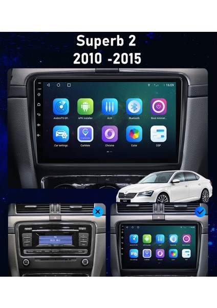 Skoda Süper B Android 8gb Ram 128GB Rom 8 Çekirdek Carplay Multimedya