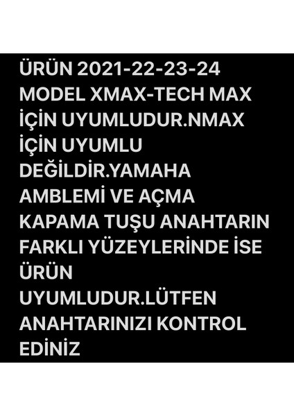 Yamaha Yeni Kasa Xmax 250 Tech Max 250 Anahtar Kılıfı 2021-22-23-24 Model XMAX İÇİN UYUMLUDUR—NMAX İÇİN UYUMLU DEĞİLDİR.