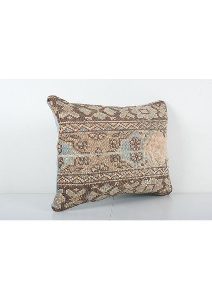 Kahverengi Renkli Geometrik El Dokuma Kilim Kırlent Kılıf 45 x 60 cm fiyatları