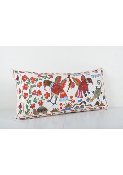 Hayvan Desenli Etnik Suzani Kırlent Kılıfı El Dokuma Kırlent Kılıf 45 x 95 cm fiyatları