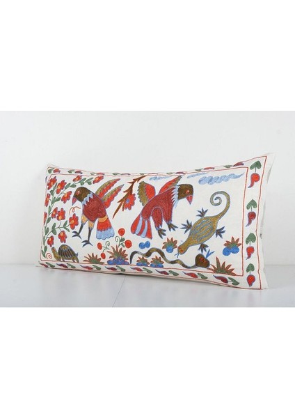 Hayvan Desenli Etnik Suzani Kırlent Kılıfı El Dokuma Kırlent Kılıf 45 x 95 cm modelleri