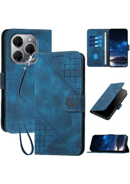 Tecno Spark 20 Pro Için Ayrılabilir El Kayışı Kabartmalı Yüksek Flip Case (Yurt Dışından)