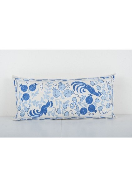 Kopya - Çiçek Desenli Etnik Suzani Kırlent Kılıfı El Dokuma Kırlent Kılıf 45 x 90 cm