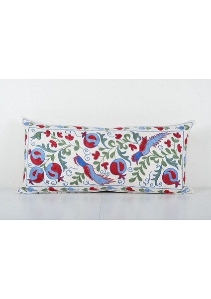 Hayvan Desenli Etnik Suzani Kırlent Kılıfı El Dokuma Kırlent Kılıf 45 x 95 cm