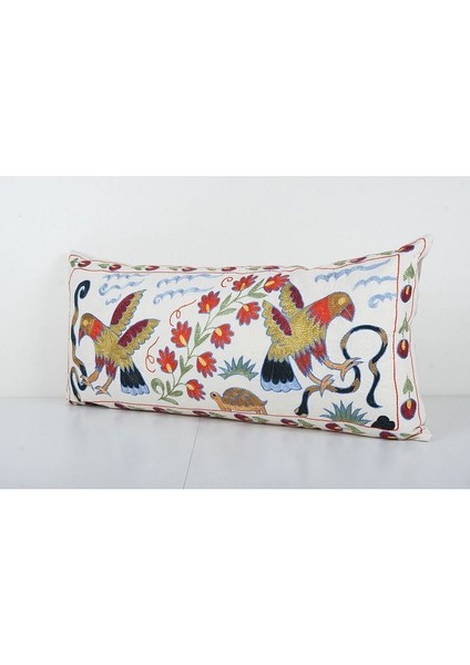 Çiçek Desenli Etnik Suzani Kırlent Kılıfı El Dokuma Kırlent Kılıf 45 x 95 cm modelleri