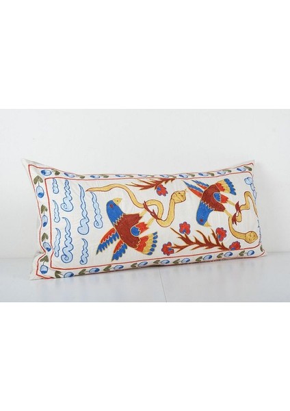 Çiçek Desenli Etnik Suzani Kırlent Kılıfı El Dokuma Kırlent Kılıf 45 x 92 cm fiyatları
