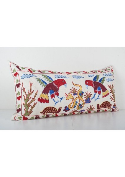 Çiçek Desenli Etnik Suzani Kırlent Kılıfı, El Dokuma Kırlent Kılıf (Içliksizdir) 45 x 95 cm fiyatları