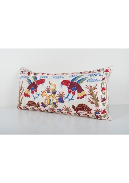 Çiçek Desenli Etnik Suzani Kırlent Kılıfı, El Dokuma Kırlent Kılıf (Içliksizdir) 45 x 95 cm modelleri