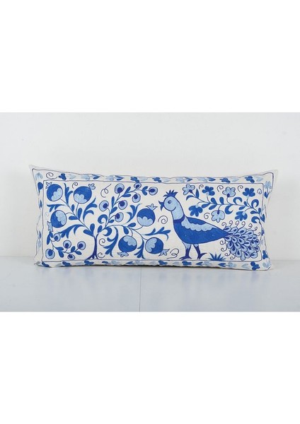 Çiçek Desenli Etnik Suzani Kırlent Kılıfı, El Dokuma Kırlent Kılıf (Içliksizdir) 45 x 95 cm