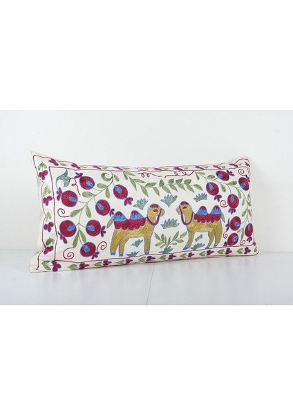 Hayvan Desenli Etnik Suzani Kırlent Kılıfı, El Dokuma Kırlent Kılıf (Içliksizdir) 45 x 95 cm fiyatları