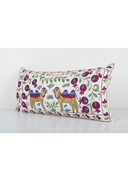 Hayvan Desenli Etnik Suzani Kırlent Kılıfı, El Dokuma Kırlent Kılıf (Içliksizdir) 45 x 95 cm modelleri