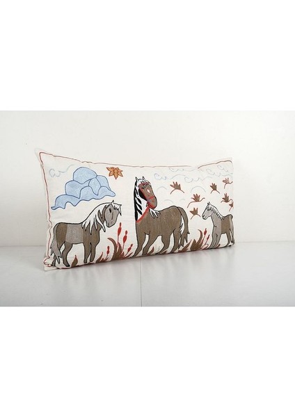 Hayvan Desenli Vintage Etnik Suzani Kırlent Kılıfı, El Dokuma Kırlent Kılıf (Içliksizdir) fiyatları