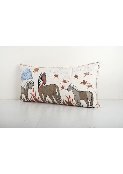 Hayvan Desenli Vintage Etnik Suzani Kırlent Kılıfı, El Dokuma Kırlent Kılıf (Içliksizdir) modelleri