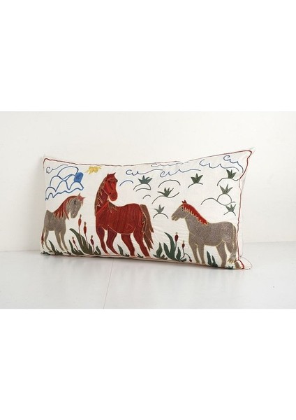 Hayvan Desenli Vintage Etnik Suzani Kırlent Kılıfı, El Dokuma Kırlent Kılıf (Içliksizdir) modelleri