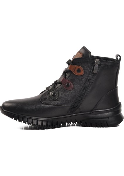 Z012 Siyah Içi Polarlı Deri Kadın Bot modelleri