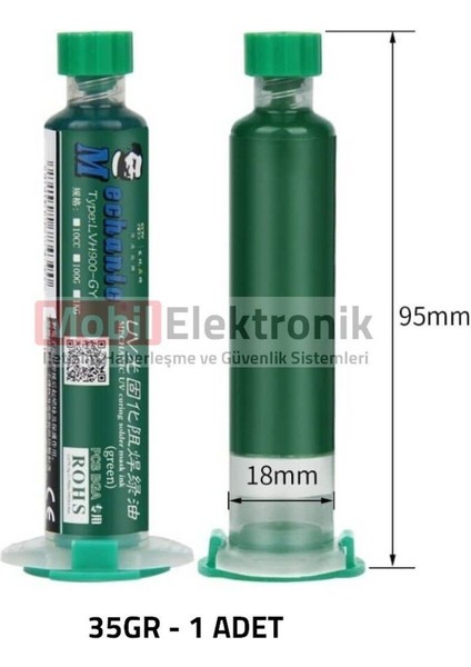 Mechanic Uv Anakart Pcb Bord Lehimleme Yalıtım Boyası 10CC Yeşil -