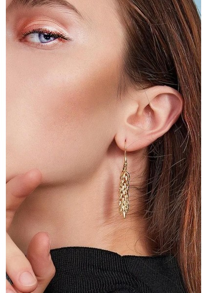 Altın Kaplama Sahure Serisi Başak Sallantılı Küpe fırsatları