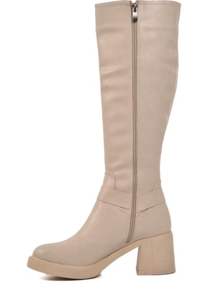 PC-54119 Krem Kadın Çizme modelleri