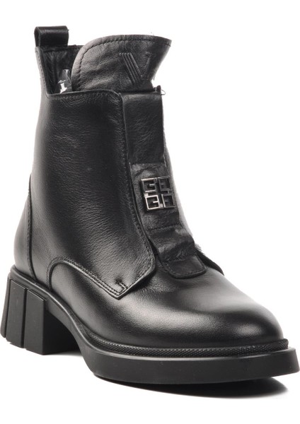 9906 Siyah Içi Polarlı Deri Kadın Bot