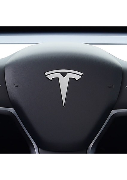Tesla Model Y Özel Kesim Logo Seti - Direksiyon Ön Arka Jantlar ve Sensörler Için 8'lu Tesla Logo Sticker Seti ( Alüminyum )