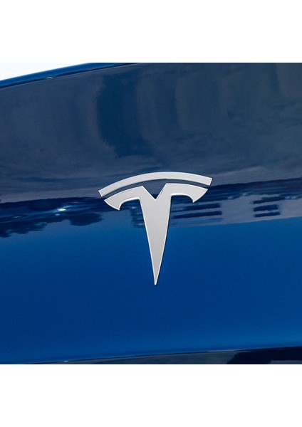 Tesla Model Y Özel Kesim Logo Seti - Direksiyon Ön Arka Jantlar ve Sensörler Için 8'lu Tesla Logo Sticker Seti ( Alüminyum )