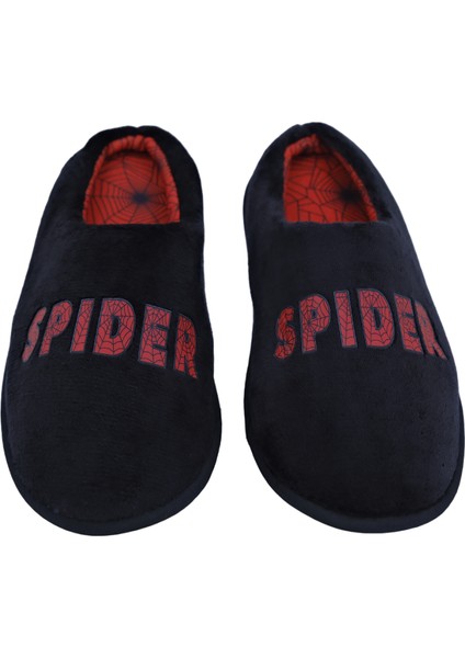 SPIDERMAN- T- Spider Yazılı Siyah Erkek Ev Terliği