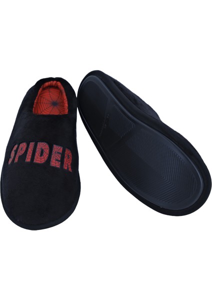 SPIDERMAN- T- Spider Yazılı Siyah Erkek Ev Terliği