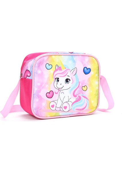 Soft Unicorn Okul Çantası + Beslenme + Kalemlik + Suluk Kız Sırt Çantası Atcık Çanta