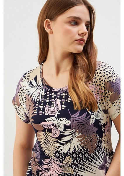 Kadın Büyük Beden Örme Elbise Siyah-Lila-BGE34 modelleri