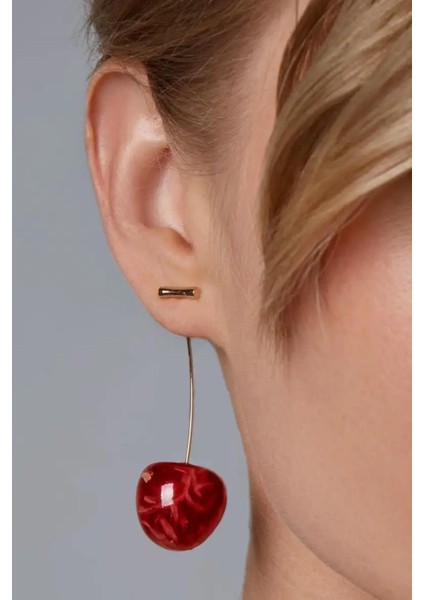 Tatlı Kırmızı Uzun Saplı Kiraz Küpe fırsatları