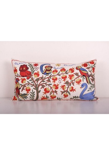 Hayvan Desenli Vintage Etnik Suzani Kırlent Kılıfı El Dokuma Kırlent Kılıf