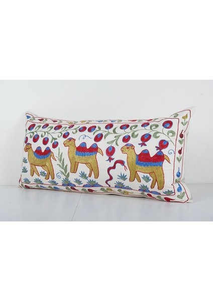 Hayvan Desenli Etnik Suzani Kırlent Kılıfı El Dokuma Kırlent Kılıf 45 x 95 cm modelleri