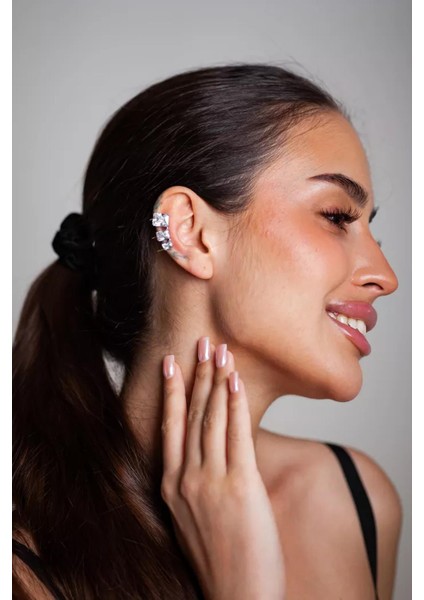 Olmsted 3 Baget Taşlı Geçmeli Kıkırdak Küpe Ear Cuff