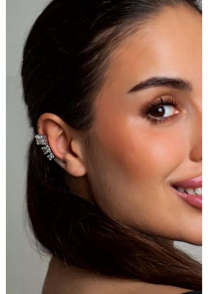 Olmsted 3 Baget Taşlı Geçmeli Kıkırdak Küpe Ear Cuff