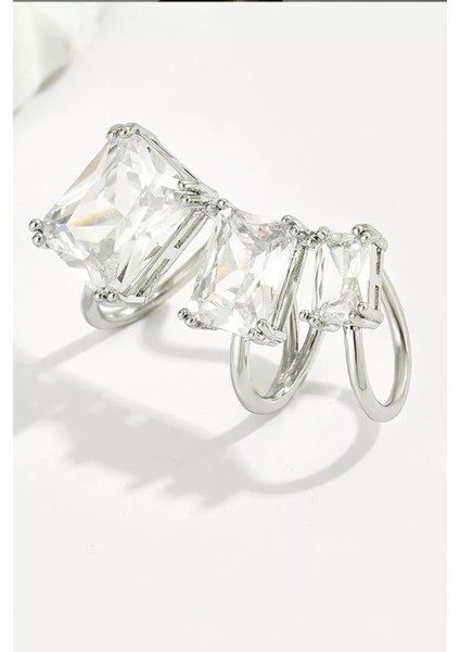 Olmsted 3 Baget Taşlı Geçmeli Kıkırdak Küpe Ear Cuff