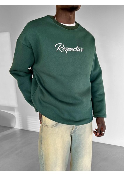 Abluka Online Oversize Respective Sweatshirt Yeşil