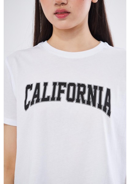 California Baskılı Crop T-Shirt - BGB20