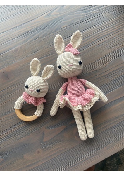 Amigurumi Pembe Uzunkulak Tavşan 2 Li Set