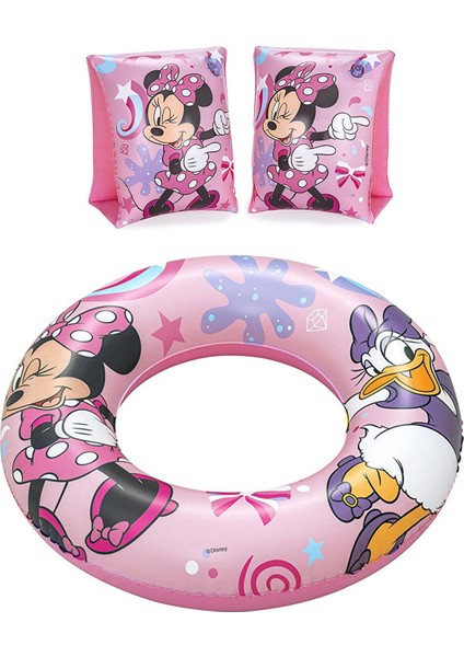 Masho Trend 3-6 Yaş 56 cm Minnie Mouse Can Simidi + Minnie Mouse Kolluk Deniz Simidi, Kız Can Simiti