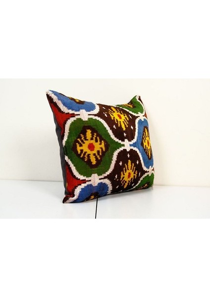 Renkli Geometric Desenli Kadife Ikat Yastık Kılıfı fiyatları