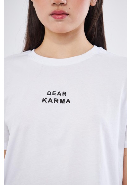 Dear Karma Baskılı Crop T-Shirt - BGB19 fiyatları