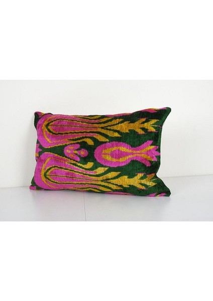 Geometric Desenli Renkli Kadife Ikat Yastık Kılıfı modelleri