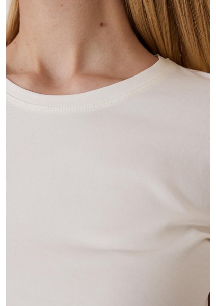 Basic Beyaz Crop T-Shirt - BGB05