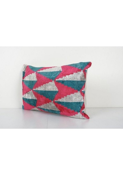 Geometric Desenli Renkli Kadife Ikat Yastık Kılıfı modelleri