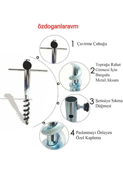 Rüzgar  Çadır  Şemsiye  Bahçe Plaj  Yer Sabitleme Kazık  1  Adet