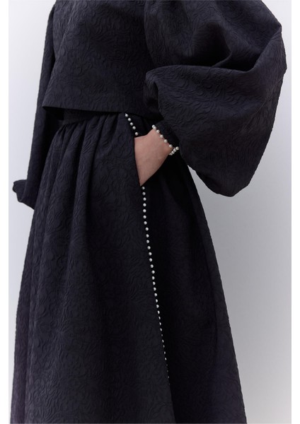 Inci Detaylı Jakarlı Etek Siyah fiyatları